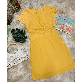 Vestido de Verão Curto sem Manga Tecido Liso + Frete Grátis + Envio Imediato + Brinde