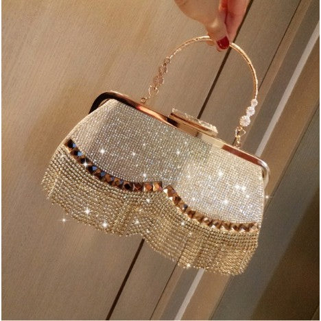 Bolsa Noturna Brilhante com Franja de Luxo + Frete Grátis + Envio Imediato + Brinde