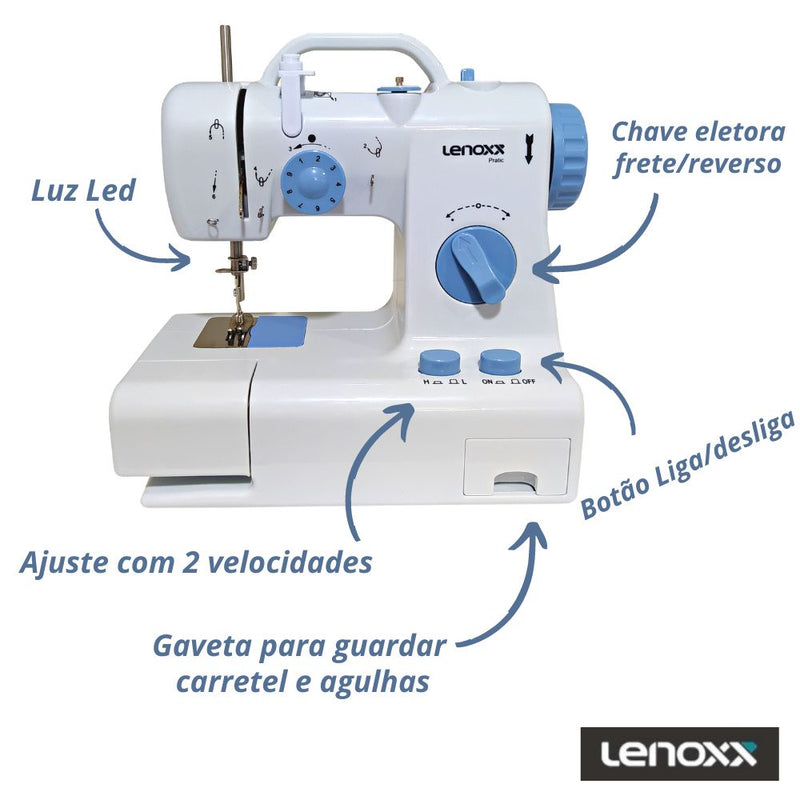Máquina de Costura Portátil Lenoxx + Frete Grátis + Envio Imediato + Brinde