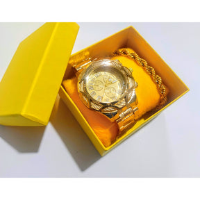 Relógio Masculino de Luxo + Pulseira Folheada + Frete Grátis + Envio Imediato + Brinde