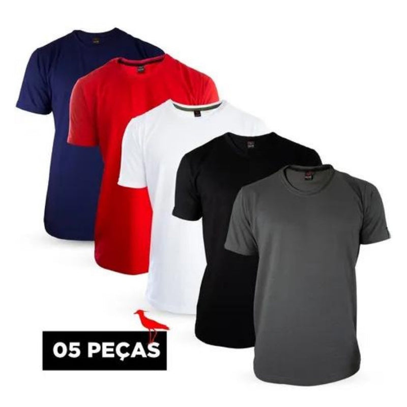 Kit 5 Camisetas Masculinas Lisas Algodão Cores Sortidas + Frete Grátis + Envio Imediato + Frete