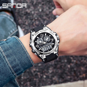 Relógio Militar SANDA Masculino à Prova D'Água + Frete Grátis + Envio Imediato + Brinde