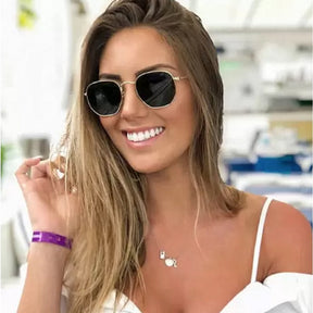 Óculos de Sol Hexagonal Hype Unissex + Frete Grátis + Envio Imediato + Brinde
