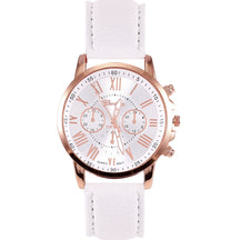 Relógio de Quartzo com Pulseira de Couro Feminino + Frete Grátis + Envio Imediato + Brinde