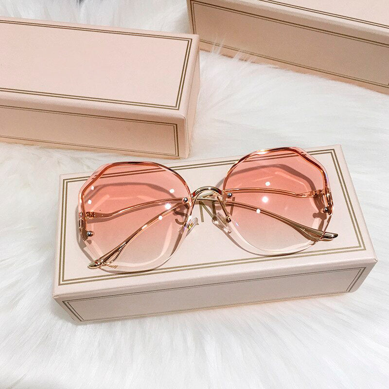Óculos de Sol Hexágono Gradiente Feminino UV400 + Frete Grátis + Envio Imediato + Brinde