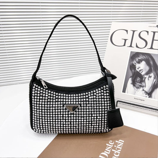 Bolsa de Ombro com Diamantes Transversal+ Frete Grátis + Envio Imediato + Brinde