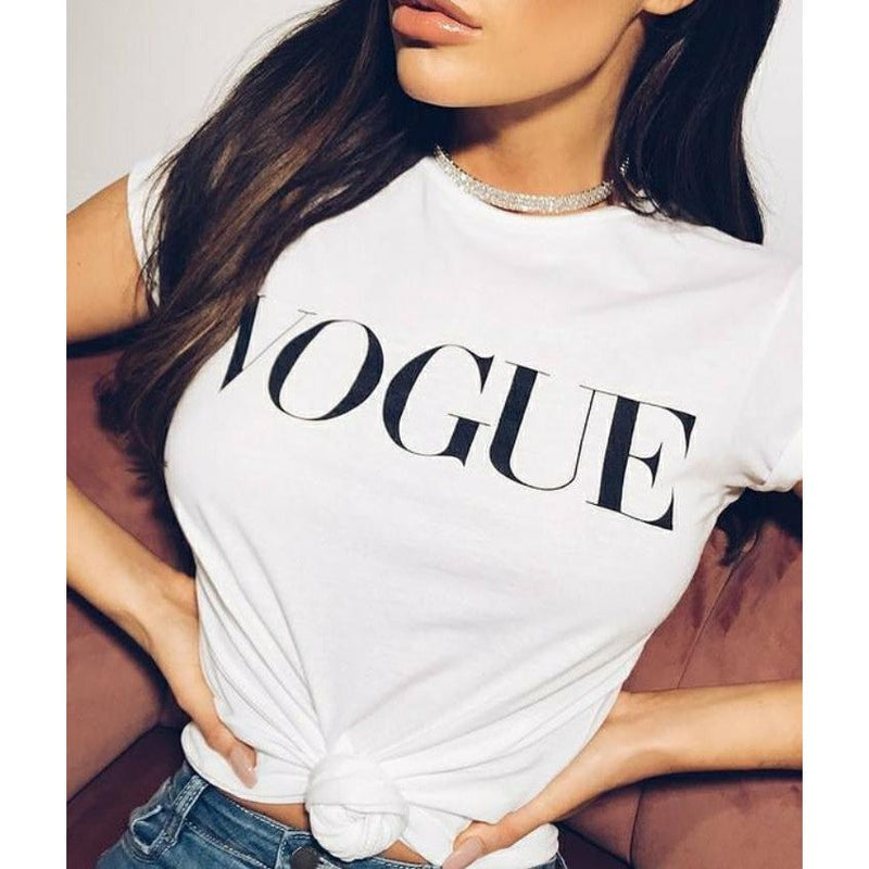 Blusa Estilo Vogue T-Shirt Blusinha Feminina + Frete Grátis + Envio Imediato + Brinde