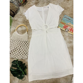 Vestido de Verão Curto sem Manga Tecido Liso + Frete Grátis + Envio Imediato + Brinde