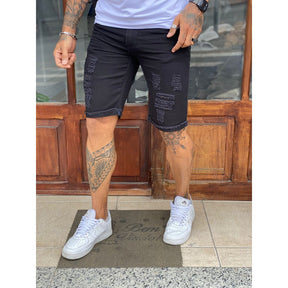 Kit 2 Bermudas Jeans Masculinas Rasgada Destroyed Verão 2022 + Frete Grátis + Envio Imediato + Brinde