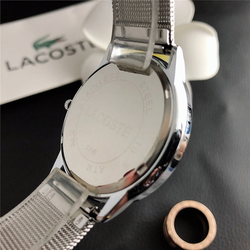 Relógio Lacoste de Pulso com Pulseira de Malha Unissex + Frete Grátis + Envio Imediato + Brinde