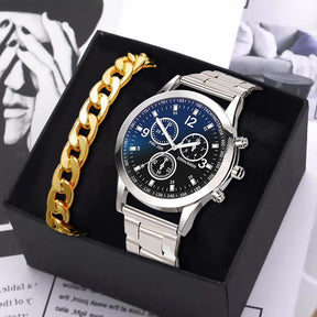 Relógio Masculino + Pulseira Conjunto Quartzo Analógico + Frete Grátis + Envio Imediato + Brinde