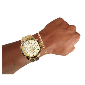 Relógio Casual Masculino Alta Performance + Pulseira Dourada