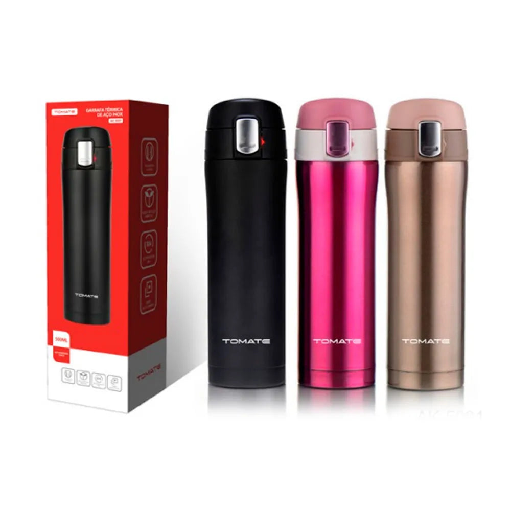 Garrafa Térmica Esportiva Inox 600ml + Frete Grátis + Envio Imediato + Brinde