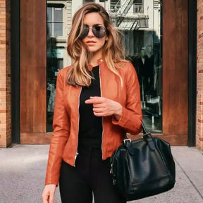 Jaqueta Feminina de Couro Exclusiva + Frete Grátis + Envio Imediato + Brinde