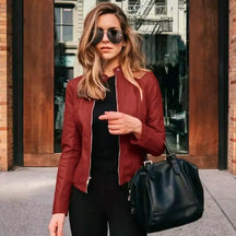 Jaqueta Feminina de Couro Exclusiva + Frete Grátis + Envio Imediato + Brinde