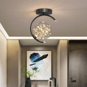 Luminária de Teto Alumínio Ouro Preto Casa Sala de Estar Quarto Varanda Corredor Mega Mulher store 