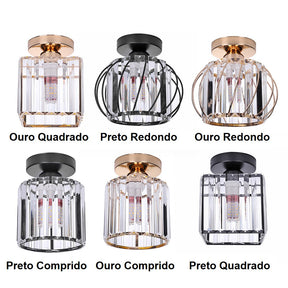 Luminária Moderna de Corredor de Cristal Lâmpada de Teto Mega Mulher store 