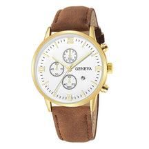 Relógio Unissex de Quartzo com Pulseira de Couro Geneva + Frete Grátis + Envio Imediato + Brinde