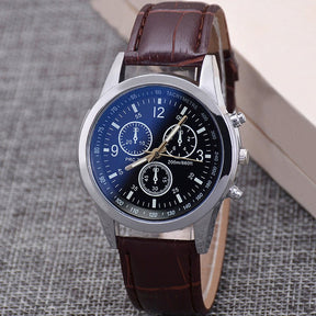 Relógio Masculino Pulseira de Couro Casual e Estiloso + Frete Grátis + Envio Imediato + Brinde