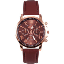 Relógio de Quartzo com Pulseira de Couro Feminino + Frete Grátis + Envio Imediato + Brinde