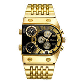 Relógio Oulm Militar Ouro Quartzo de Luxo Masculino + Frete Grátis + Envio Imediato + Brinde