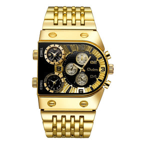 Relógio Oulm Militar Ouro Quartzo de Luxo Masculino + Frete Grátis + Envio Imediato + Brinde