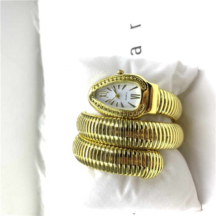 Relógio de Pulso Feminino Bvlgari Cobra Dourado + Frete Grátis + Envio Imediato + Brinde