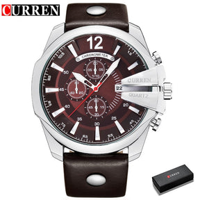 Relógio Curren Homens Luxo Moda Casual + Frete Grátis + Envio Imediato + Brinde