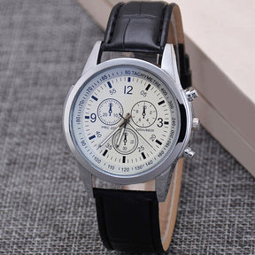 Relógio Masculino Pulseira de Couro Casual e Estiloso + Frete Grátis + Envio Imediato + Brinde