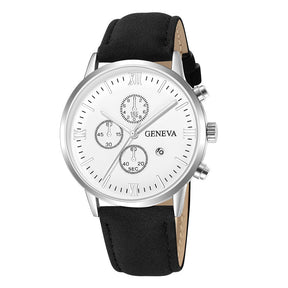 Relógio Unissex de Quartzo com Pulseira de Couro Geneva + Frete Grátis + Envio Imediato + Brinde