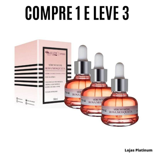 3 Sérum Rosa Mosqueta - Hialurônico - PROMOÇÃO COMPRE 1 E LEVE 3 + BRINDE - Frete Grátis - Envio Imediato