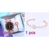 Relógio Feminino com Mostrador Céu Estrelado Strass Diamante + Brinde Pulseira + Frete Grátis + Envio Imediato
