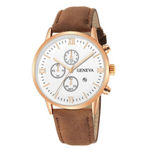 Relógio Unissex de Quartzo com Pulseira de Couro Geneva + Frete Grátis + Envio Imediato + Brinde