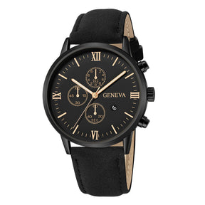 Relógio Unissex de Quartzo com Pulseira de Couro Geneva + Frete Grátis + Envio Imediato + Brinde