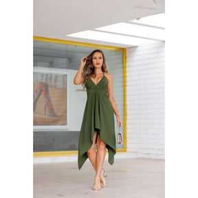 Vestido Curto Envelope Viscolinho Pontas Decote + Frete Grátis + Envio Imediato + Brinde