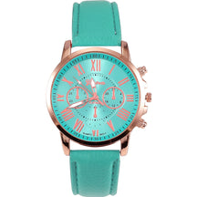 Relógio de Quartzo com Pulseira de Couro Feminino + Frete Grátis + Envio Imediato + Brinde