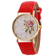 Relógio Floral Feminino de Quartzo com Mostrador Redondo + Frete Grátis + Envio Imediato + Brinde